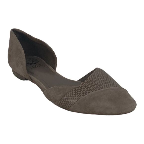 Vince Camuto Issy Taupe Leather Pointed Flats 8B - Picture 1 of 11